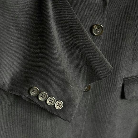 Chaps Men's 46L Black Corduroy Blazer Sport Coat Suit Jacket - Picture 9 of 11